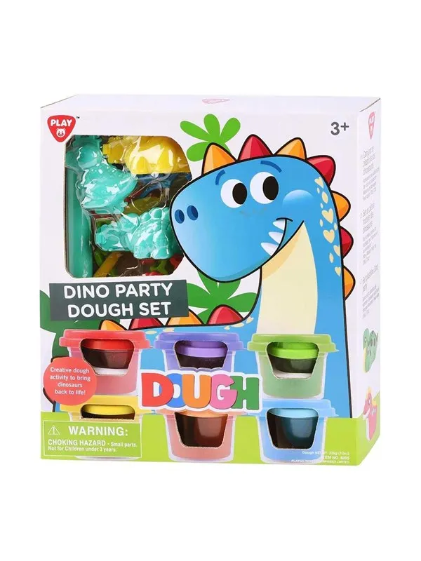 Playgo Dino Party Clay Set - 6 Clay Pots
