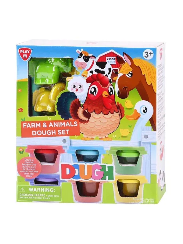 Playgo Farm and Animals Clay Set - 6 Clay Pots