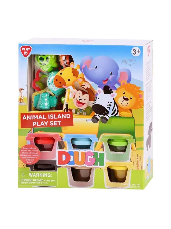 Playgo Animal Island Clay Set - 6 Clay Pots