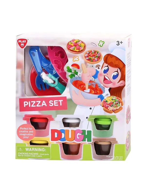 Playgo Pizza Clay Set - 6 Clay Pots