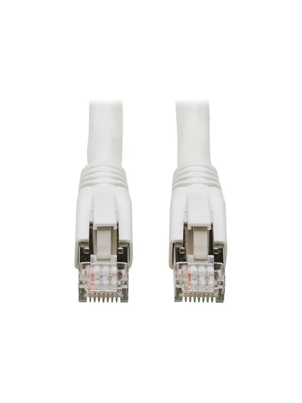 Tripp Lite Eaton Series Cat8 25G/40G Certified Snagless Shielded S/FTP Ethernet Cable (RJ45 M/M) PoE White 25 ft. (7.62 m) - Hvit - 7.5m