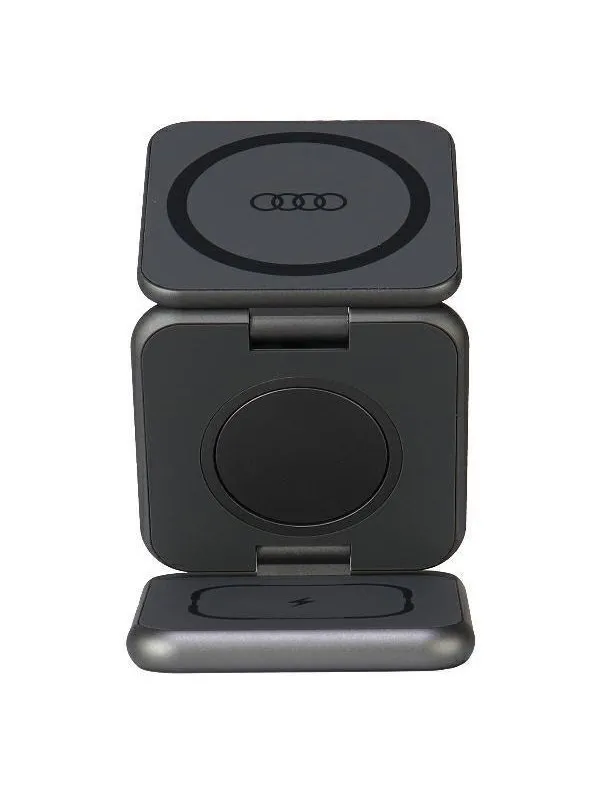 Audi Big Logo foldable inductive charger 3in1 0 - Grey