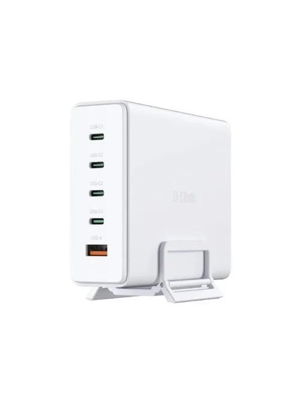 D-Link DCF-241 power adapter - GaN - + AC power adapter - 4 x USB-C USB Type A - 240 Watt