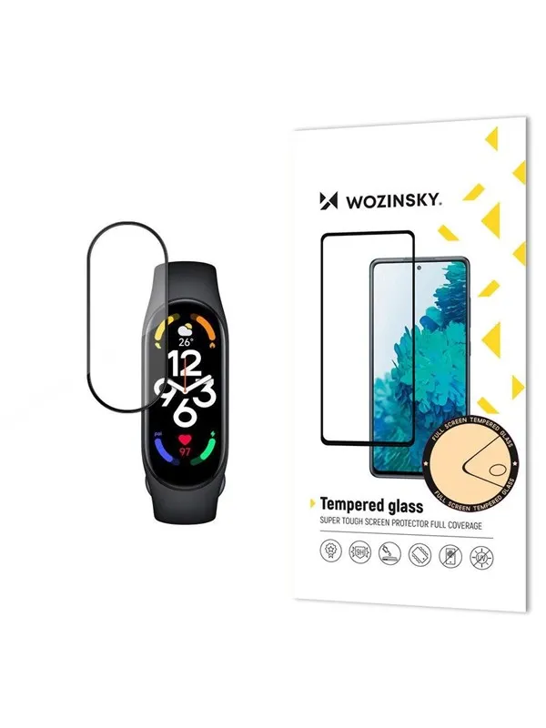 Wozinsky Full Glue Durable Full Screen Tempered Glass with Frame for Xiaomi Mi Band 8 - Black