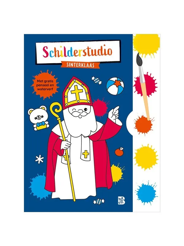 Standaard Uitgeverij Coloring Book with Paint Palette and Brush Sinterklaas