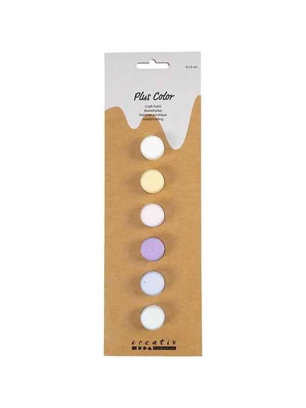 Creativ Company Plus Color Acrylic Paint Pastel Colors - 6x5ml.