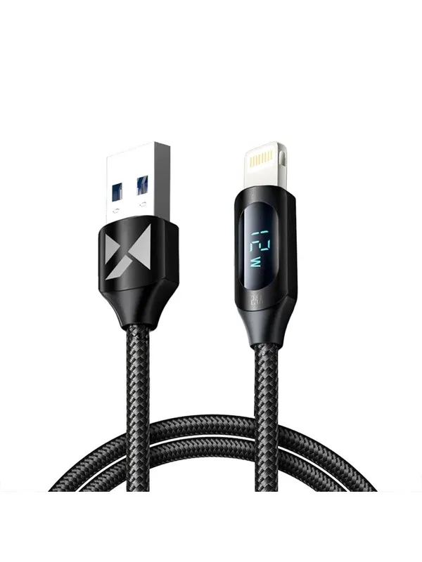 Wozinsky USB-A Cable - Lightning  WUALC1 with LED Display 2.4A 1m - Black