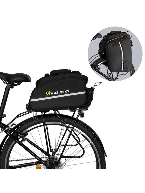 Wozinsky  large bike rack bag 35l + rain cover black (WBB19BK)