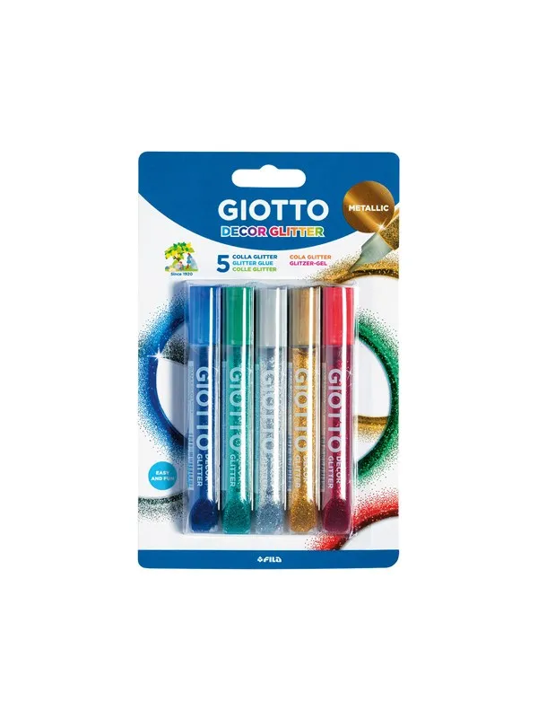 Giotto Decor Glitter Glue Metallic 5 pcs BL