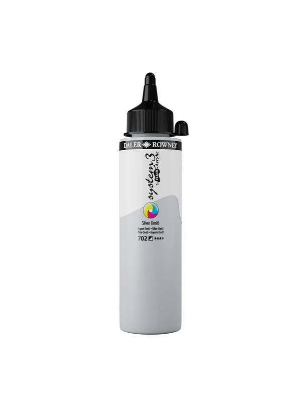 Daler-Rowney System3 Fluid Acrylic 250 ml Silver Imit