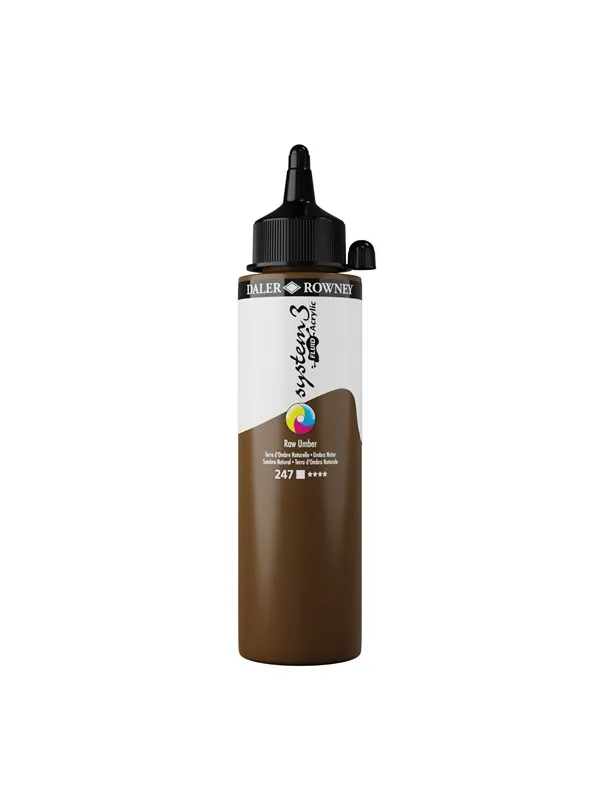Daler-Rowney System3 Fluid Acrylic 250 ml Raw Umber