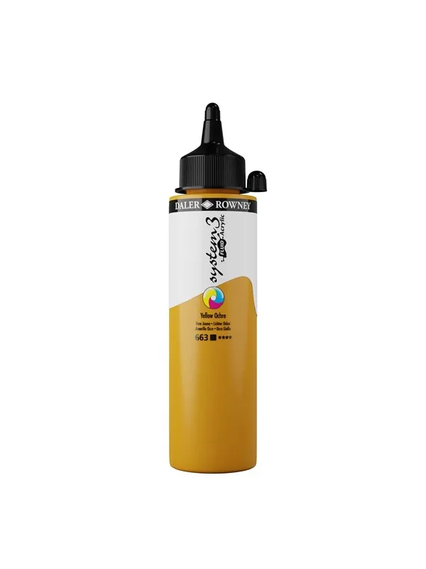 Daler-Rowney System3 Fluid Acrylic 250 ml Yellow Ochre