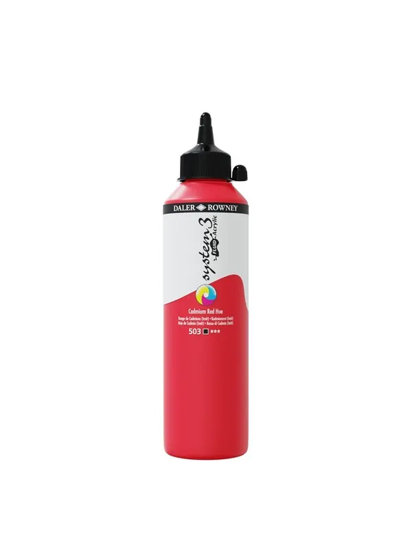 Daler-Rowney System3 Fluid Acrylic 500 ml Cadmium Red Hue