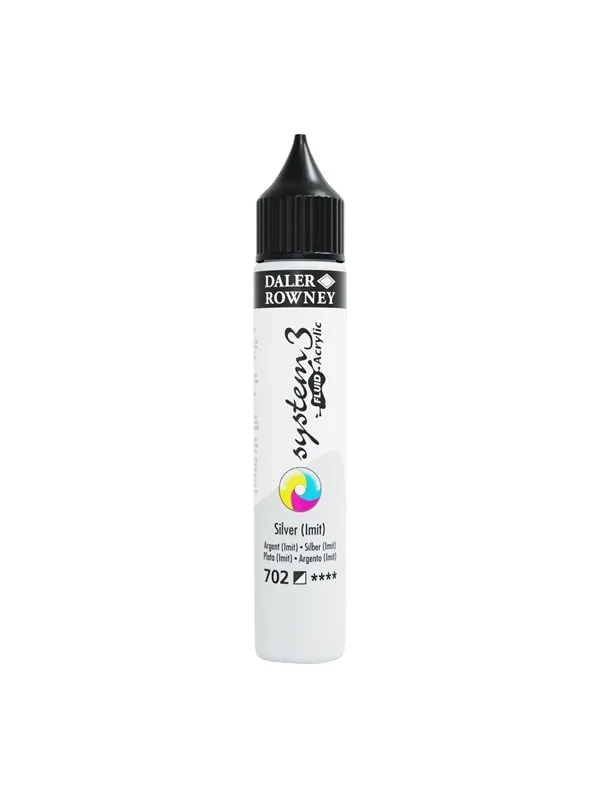 Daler-Rowney System3 Fluid Acrylic 29.5 ml Silver Imit