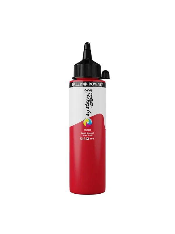 Daler-Rowney System3 Fluid Acrylic 250 ml Crimson