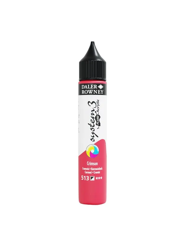 Daler-Rowney System3 Fluid Acrylic 29.5 ml Crimson