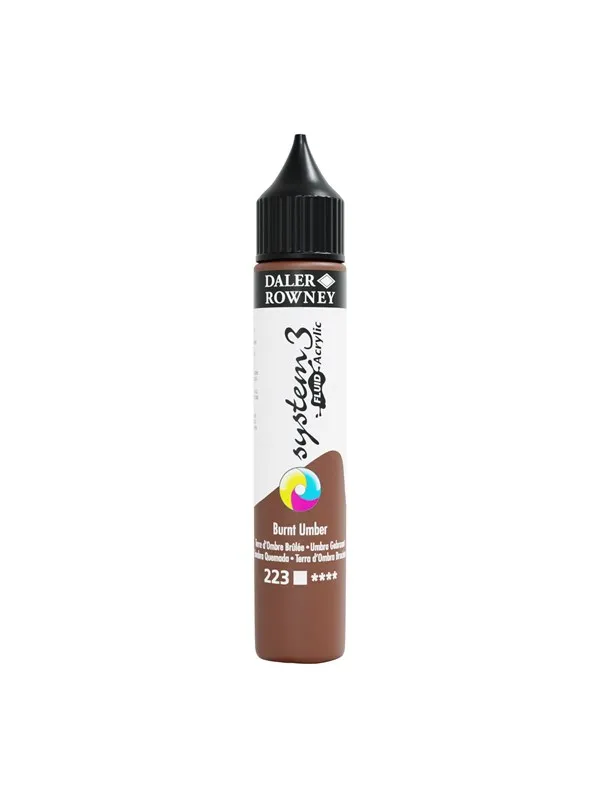 Daler-Rowney System3 Fluid Acrylic 29.5 ml Burnt Umber