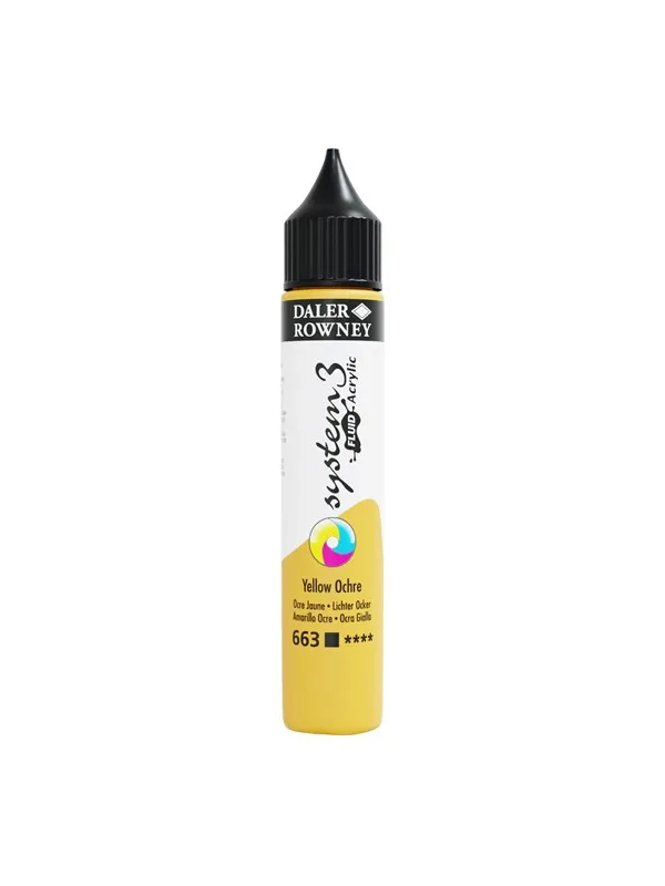 Daler-Rowney System3 Fluid Acrylic 29.5 ml Yellow Ochre