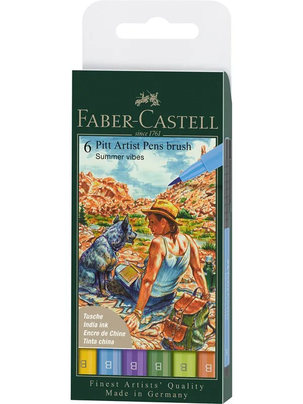Faber-Castell India ink Pitt Artist Pen B summer 6x