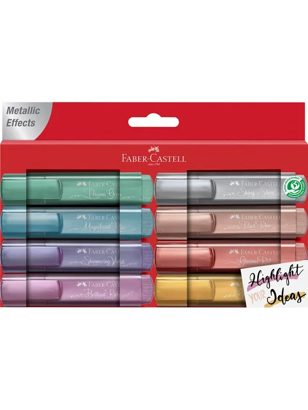 Faber-Castell Highlighter TL 46 Metallic wallet of 8