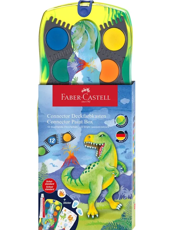 Faber-Castell Con paint box 12 dinsosaur chinese white