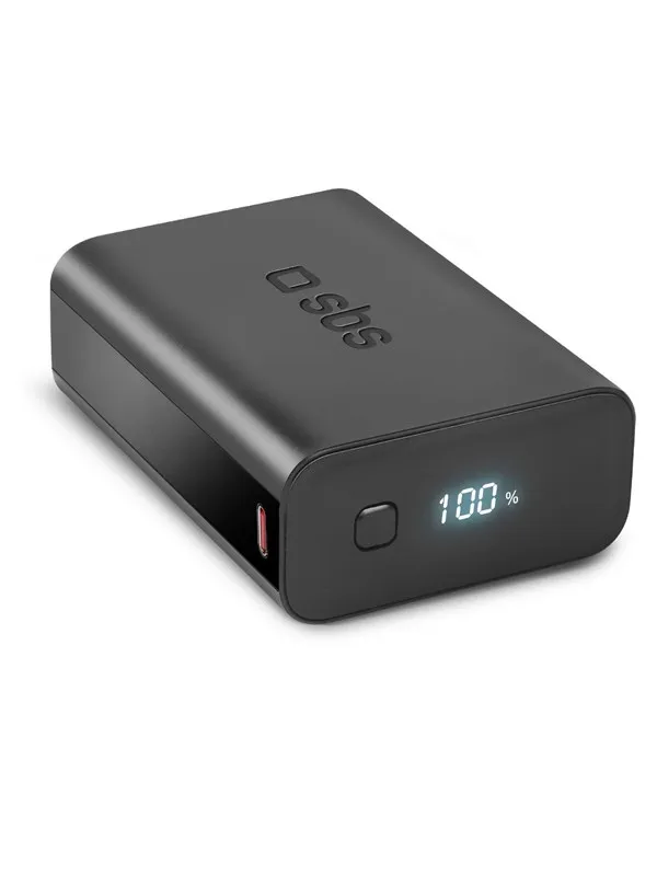 SBS Power Bank 20.000 mAh - Black Nødlader - Svart - 20000 mAh