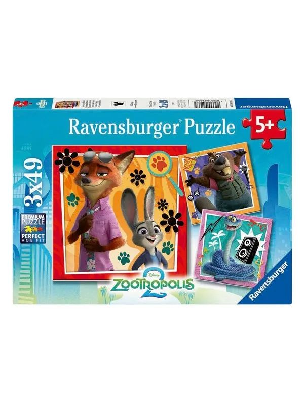 Ravensburger Jigsaw Puzzle Zootopia 2 - 3x49 pcs. Gulv