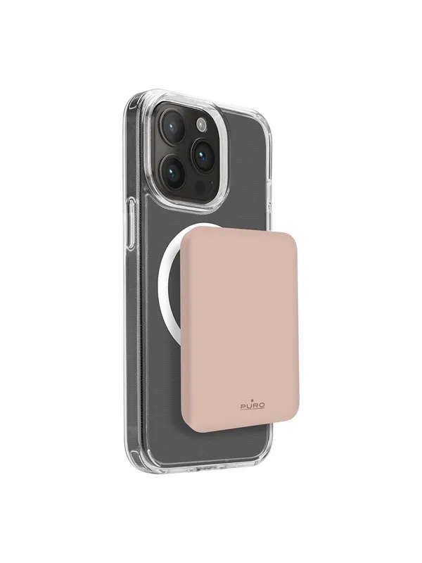 Puro Power Bank Wireless "Mini Power Mag" 4200 mAh for iPhone Nødlader - Beige - 4200 mAh