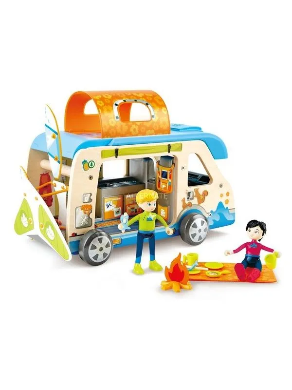 Hape Wooden Adventure Bus Dollhouse
