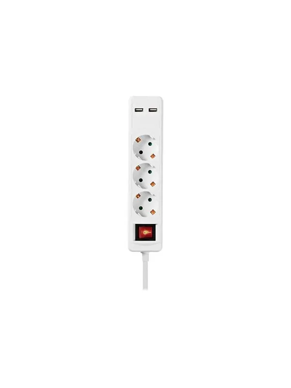 Nedis EXSO315UFSWT - power strip - 3680 Watt