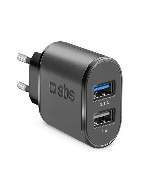 SBS 2100 mAh Charger - 2.1A + 1A - Black