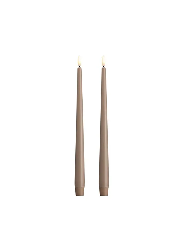 Moods & More LED taper candle - Slim - Sand - 23x300 mm - 2 pcs