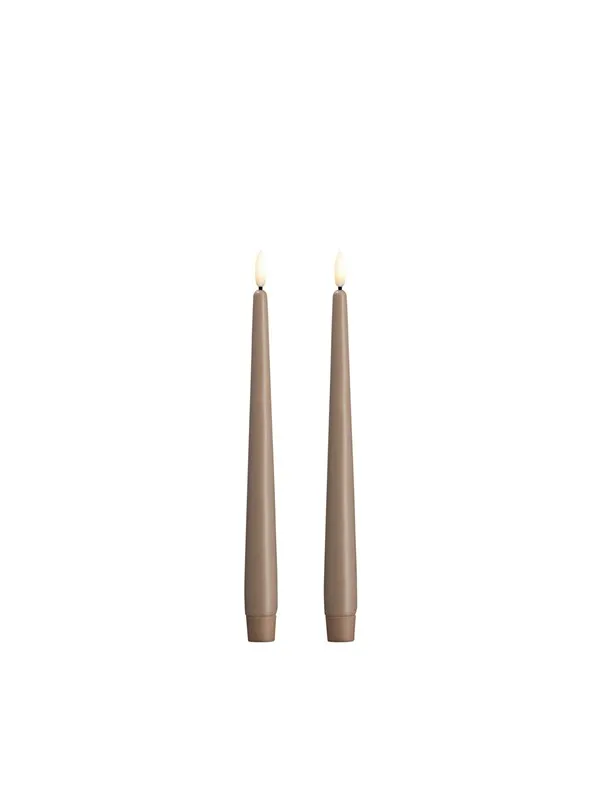 Moods & More LED taper candle - Slim - Sand - 23x250 mm - 2 pcs