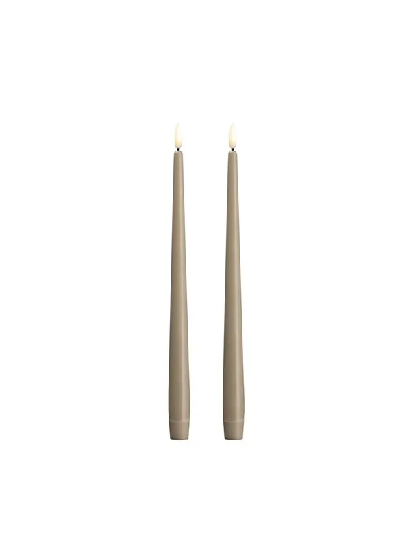 Moods & More LED taper candle - Slim - Kit grey - 23x300 mm - 2 pcs