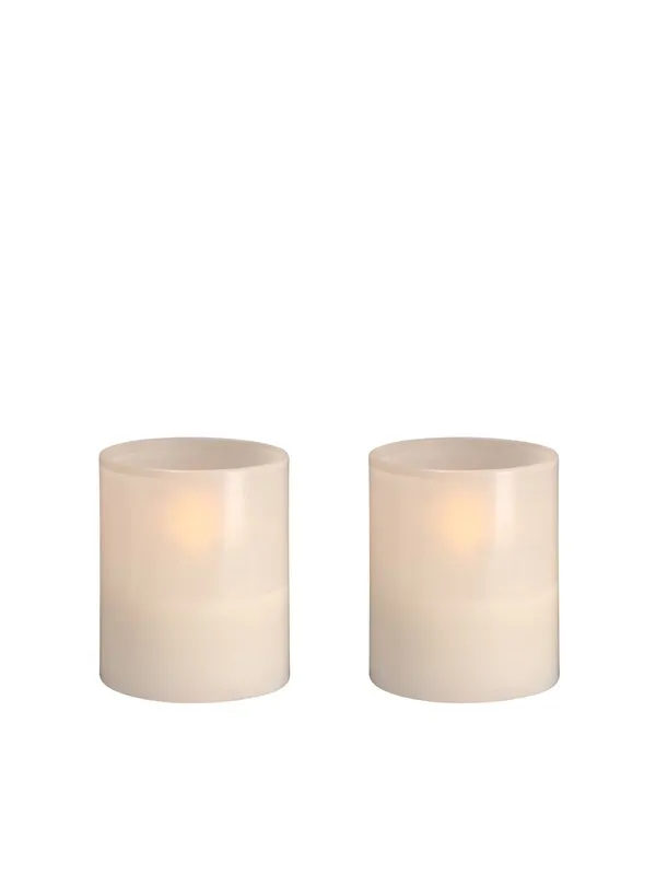 Moods & More LED glass candle - Hurricane - Vanilla - 47x57 mm - 2 pcs