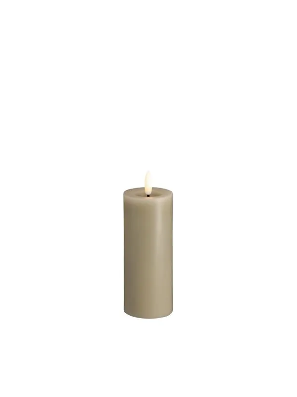 Moods & More LED pillar candle - Melted Kit grey - 49x125 m