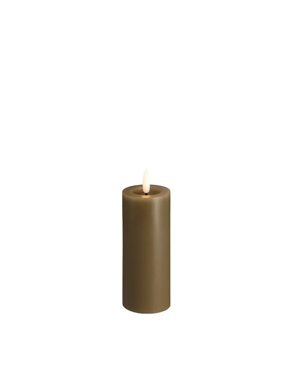 Moods & More LED pillar candle - Melted Dark sand - 49x125 mm