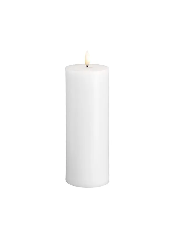 Moods & More LED pillar candle - Classic white - 74x200 mm