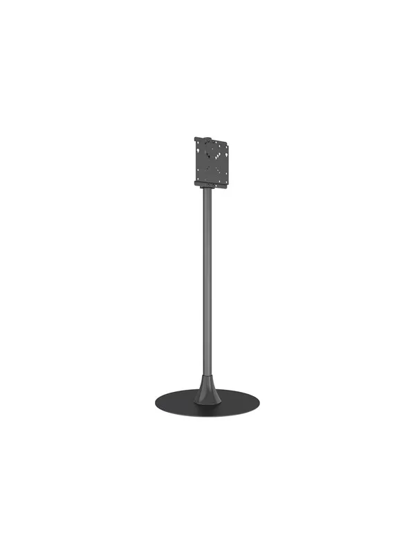 Multibrackets M stand - single pole - for LCD display - floorbase round - black - Max 50 kg - recommended for 55"
