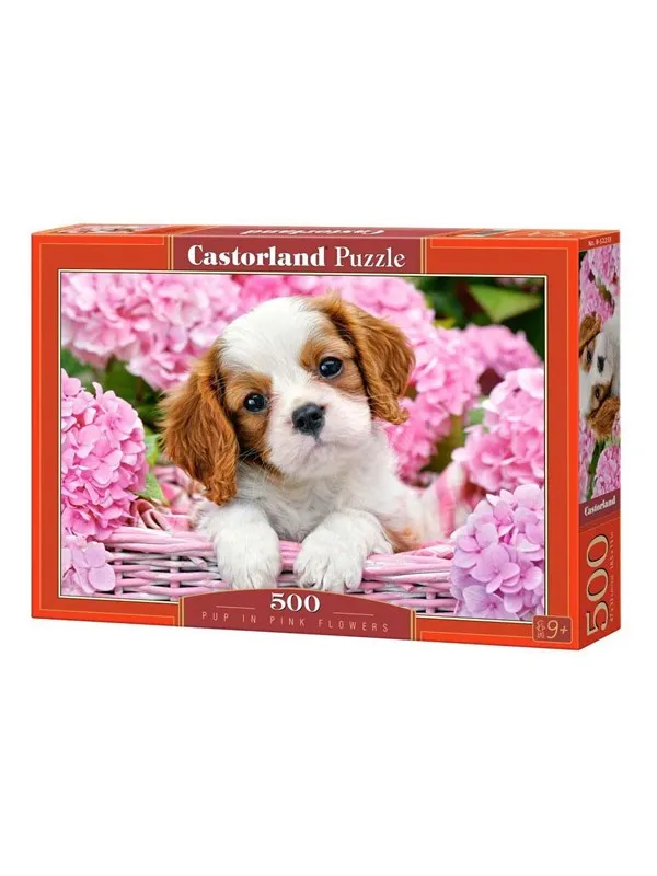 Selecta Play - Castorland Jigsaw Puzzle Puppy in pink flowers 500 pcs