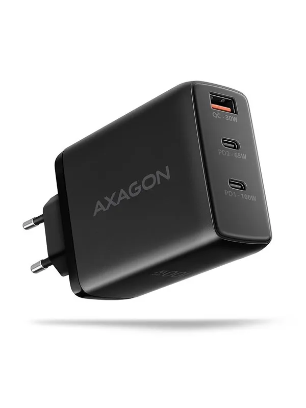 AXAGON Wall Charger 100 W PD 3.0 Quick Charge 4+ - 2 × USB-C + 1 × USB-A