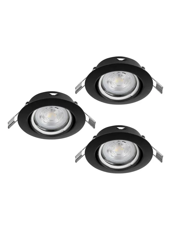 EGLO FAVAZZINA INNEBYGD. KIP Ø88 GU10 3X4,9W 3X400LM SVART
