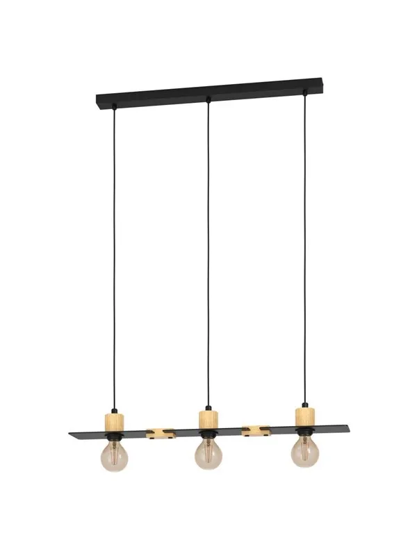 EGLO BRAMERTON LANGBORD 3L E27 SVART/TRE FSC
