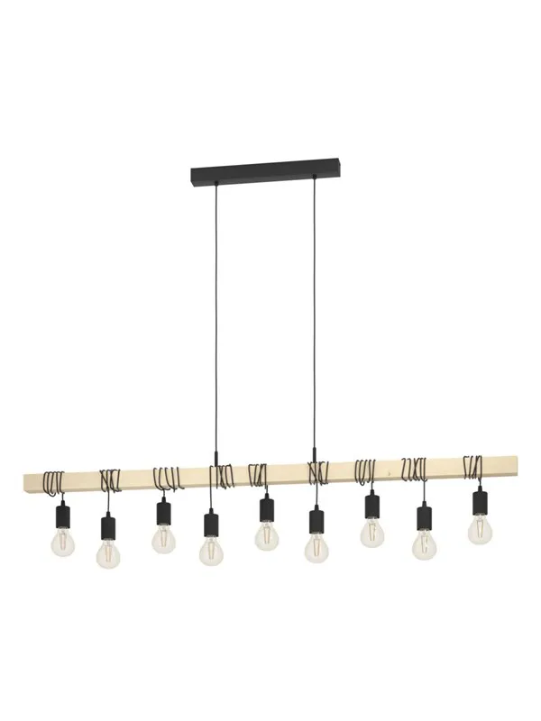 EGLO TOWNSHEND LANGBORD 9L SVART/TRE FSC