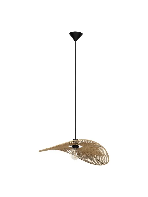 EGLO SIRUELA PENDEL 560X400 E27 SVART/NATUR FSC
