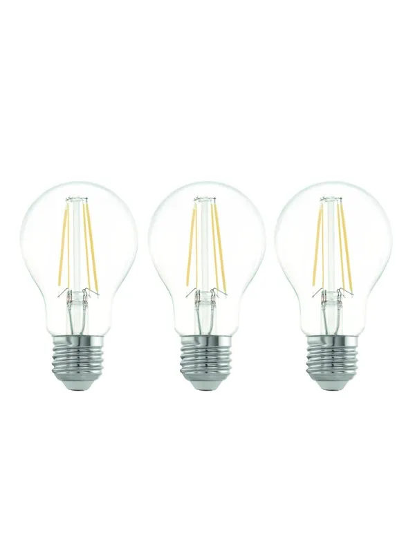 EGLO LED-lyspære A60 7W 806LM 2700K 3 STK KLAR E27