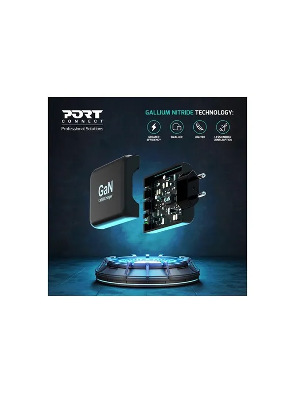 PORT Designs PORT Connect power adapter - GaN - USB Type A 3 x USB-C - 130 Watt