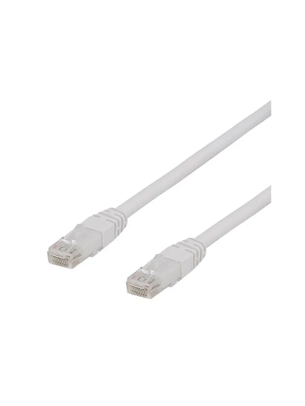 Deltaco TP-65VAU - patch cable - 5 m - white - Hvit - 5m