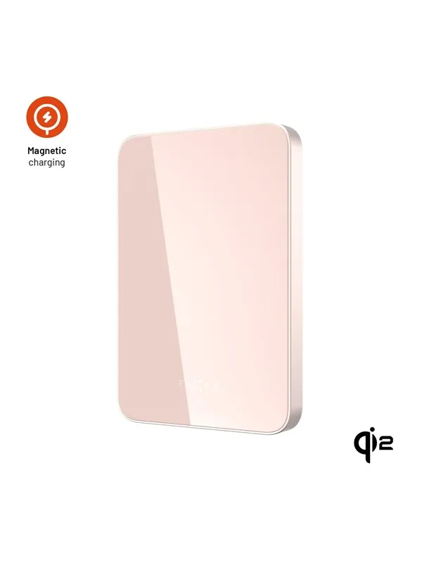 FIXED MagZen 5 Crystal Qi2 standard 5000 mAh Pink Nødlader - Rosa - 5000 mAh