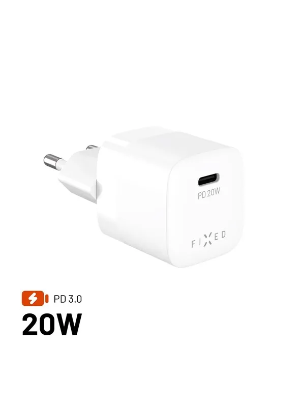 FIXED Fast Mini Home Charger 20W USB-C PD White